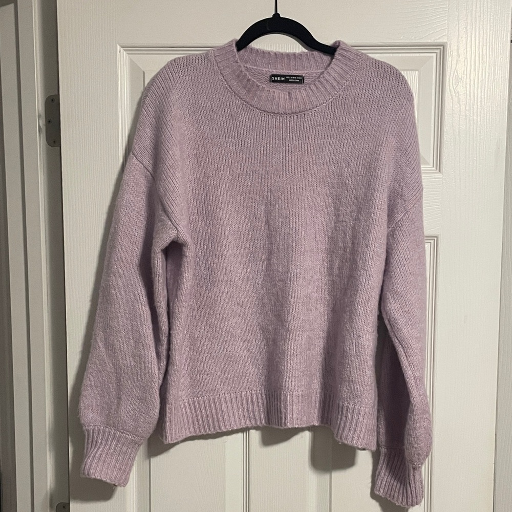 SHEIN Lavender Crew Neck Sweater